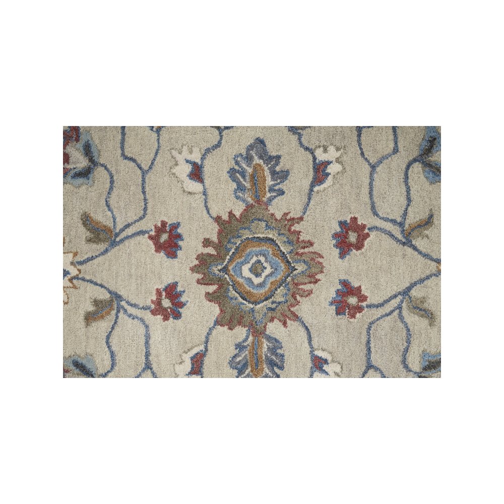 Rylan Transitional Oriental, Ivory/Taupe/Blue, 9' x 12' Area Rug. Picture 6