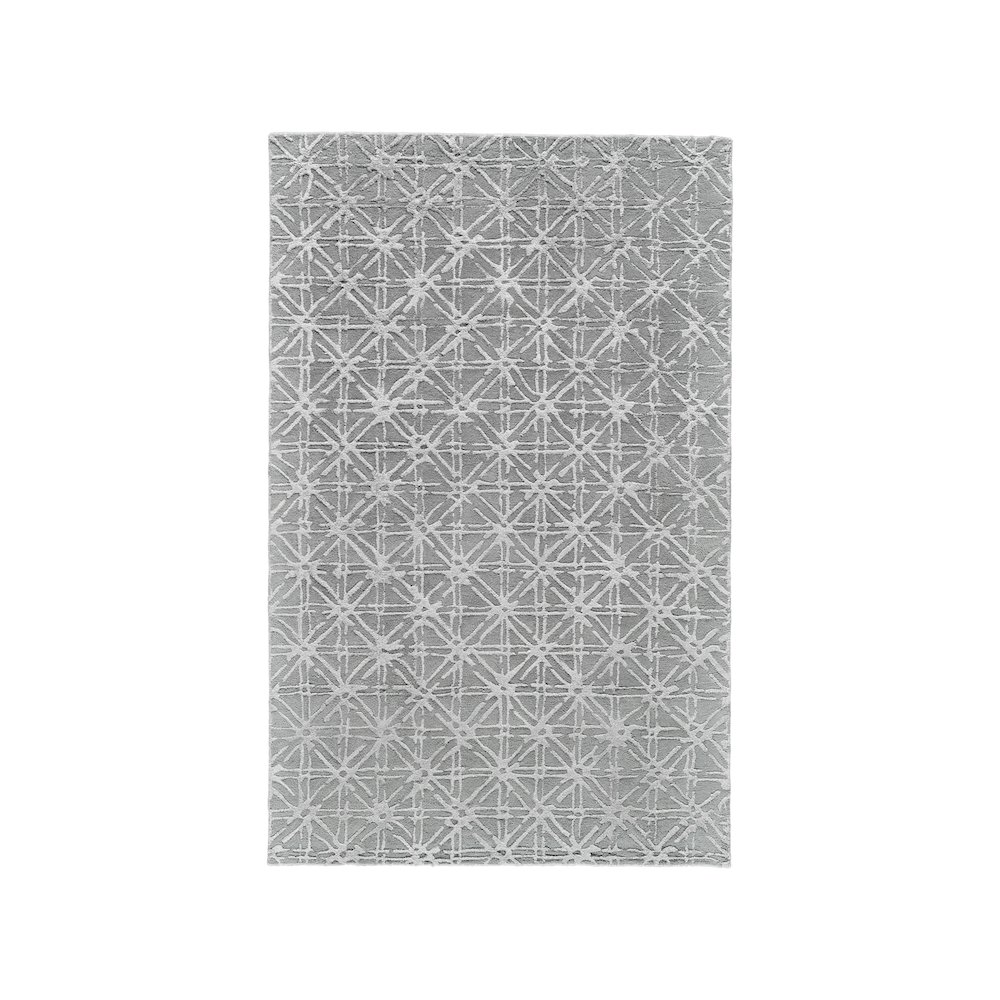 Manoa Tufted Lattice Wool Rug, Cool Gray, 8ft x 11ft Area Rug, 7188353FGRYSLVG99. Picture 1