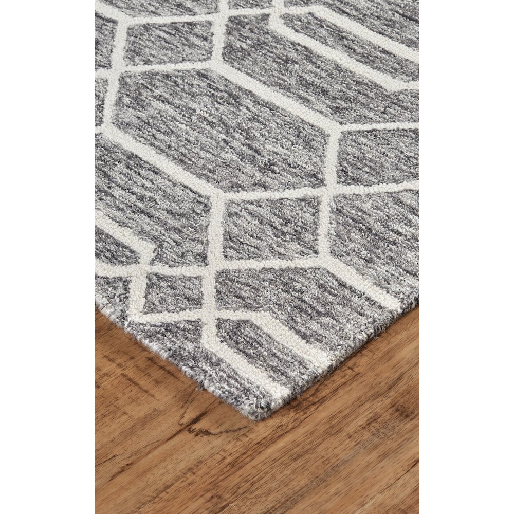 Belfort Transitional Trellis & Lattice, Gray/Black/Ivory, 12' x 15' Area Rug. Picture 2