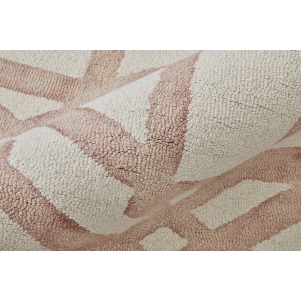 Lorrain Geometric Patterned Wool Rug, Blush Pink, 3ft-6in x 5ft-6in Accent Rug, 6108571FBLH000C50. Picture 6
