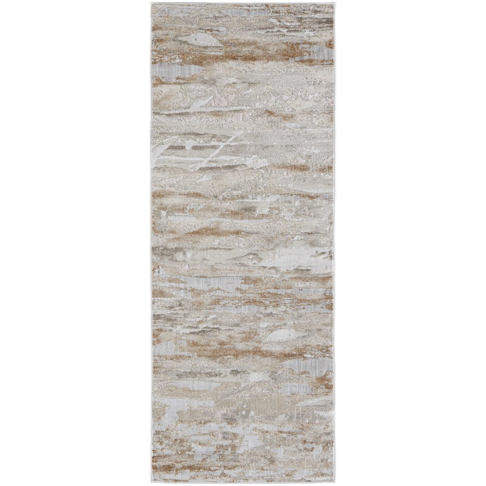 Laina Transitional Abstract, Tan/Ivory/Pink, 3' x 8' Runner. Picture 1