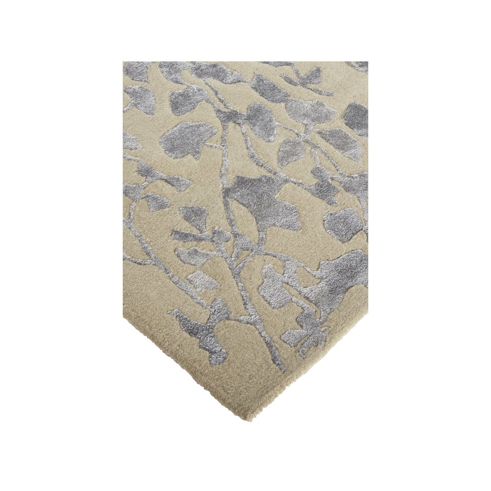Bella High/Low Floral Wool Rug, Latte/SIlver Gray, 5ft x 8ft Area Rug, 9698832FSLV000E10. Picture 3