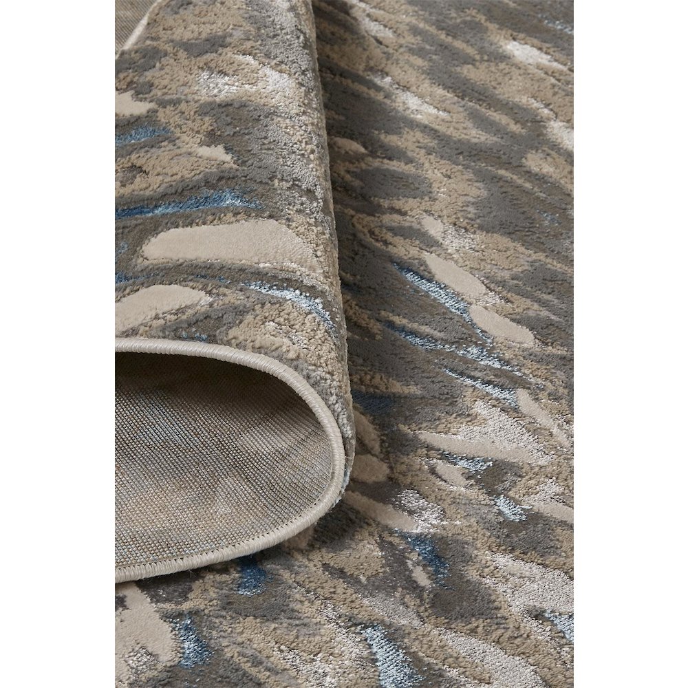 Azure Modern Abstract, Blue/Silver/Gray, 12' x 15' Area Rug. Picture 5
