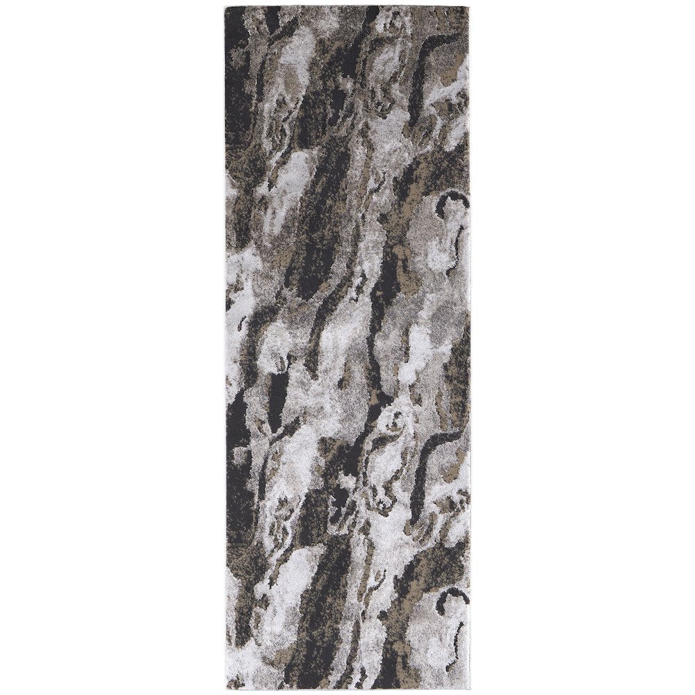Vancouver Modern Abstract, Ivory/Brown/Taupe, 2'-10" x 7'-10" Runner. Picture 1