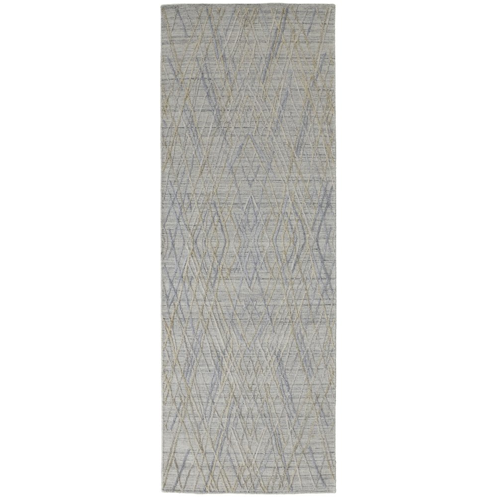 Elias Modern Abstract, Gray/Ivory, 2'-9" x 8' Runner. Picture 1