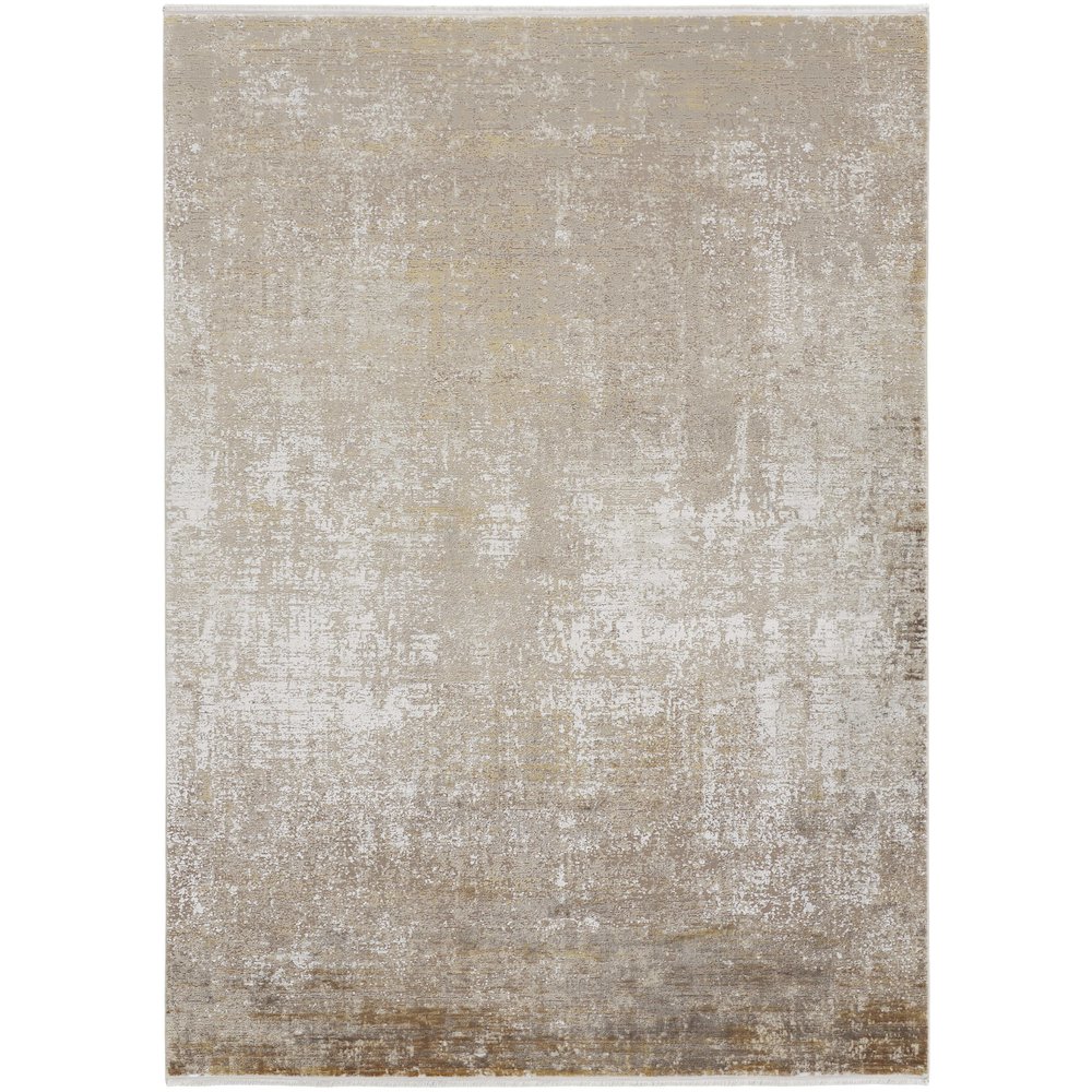 Cadiz Modern Abstract, Taupe/Ivory/Gold, 2'-2" x 3'-2" Accent Rug. Picture 1