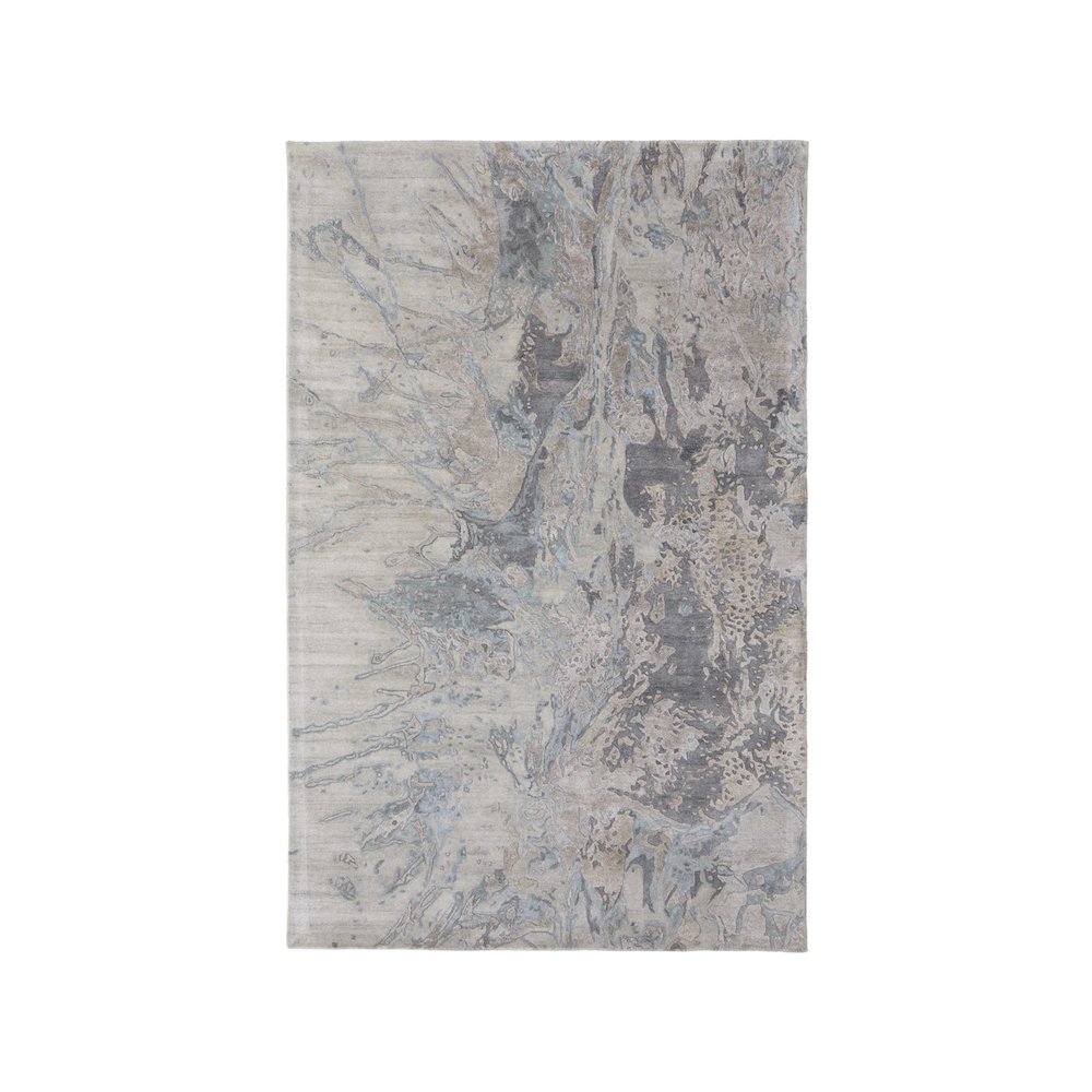 Zarah Modern Watercolor, Gray/Tan/Blue, 8' x 10' Area Rug. Picture 1