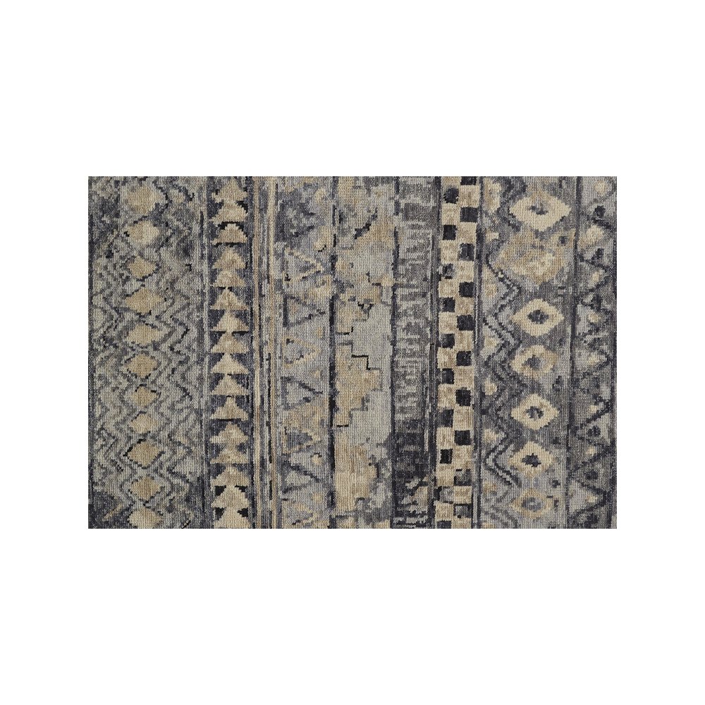 Palomar Luxe Hand Knot Abstract Area RugGray/Denim Blue, 7x9in x 9x9in, PAL6630FGRYBLUF99. Picture 5