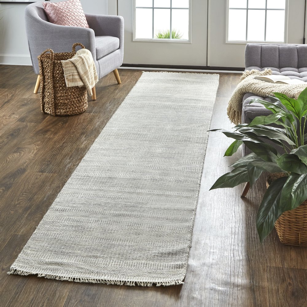 Janson Classic Striped Rug, Steel/Silver Gray, 2ft - 6in x 10ft, Runner, I92I6063GRYSLVI10. Picture 2