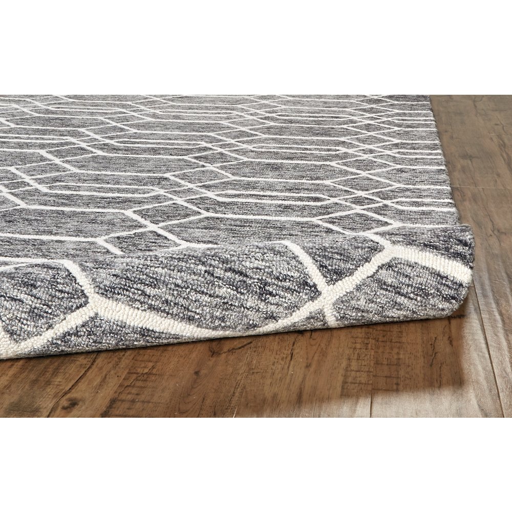 Belfort Transitional Trellis & Lattice, Gray/Black/Ivory, 12' x 15' Area Rug. Picture 4