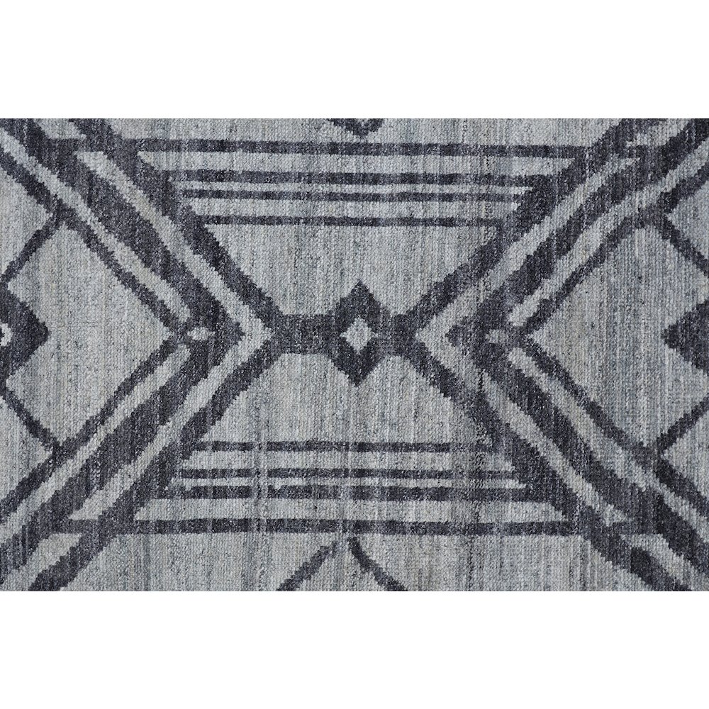 Vivien Art Deco Hand Knot Wool Rug, Graphite Gray/Denim, 2ft x 3ft Accent Rug, 8046554FGRYBLUP00. Picture 5