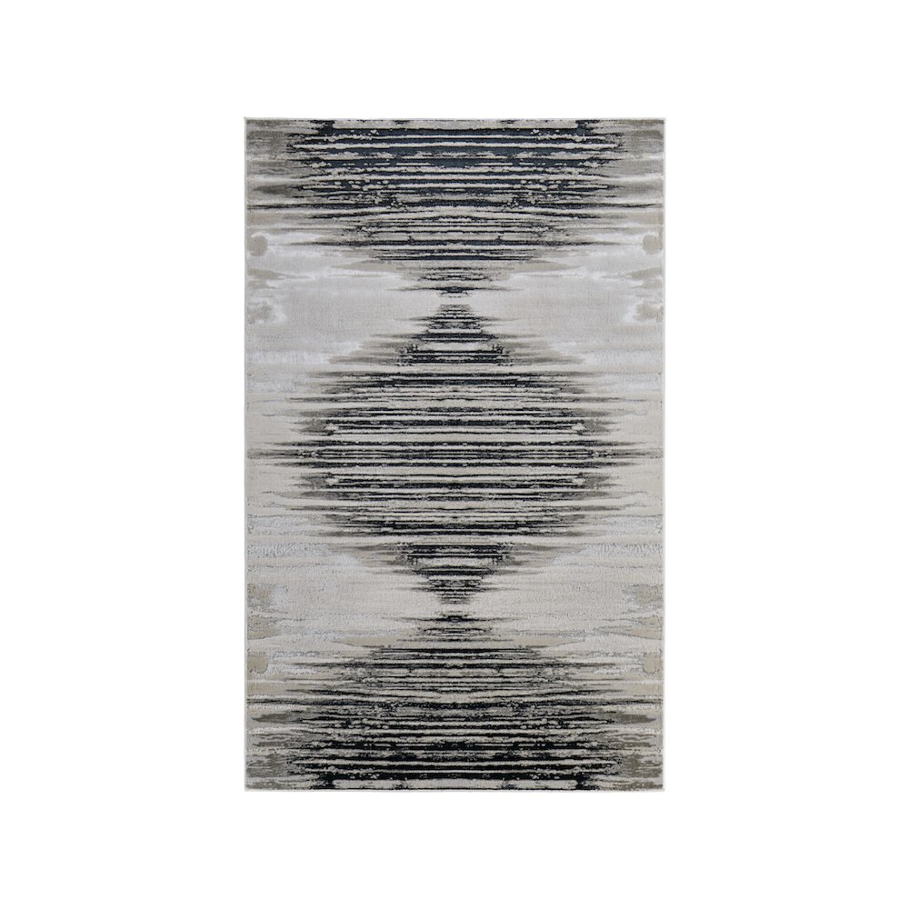 Micah Modern Diamond, Black/Silver/Taupe, 1'-8" x 2'-10" Accent Rug. Picture 1
