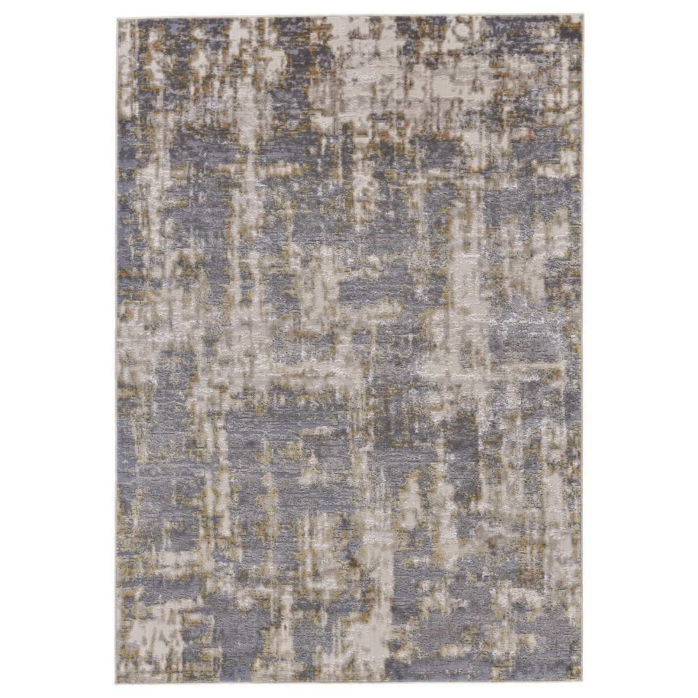 Waldor Metallic Abstract Rug, Gray/Taupe/Gold, 8ft x 11ft Area Rug, 7353969FGLDSTEG99. Picture 1