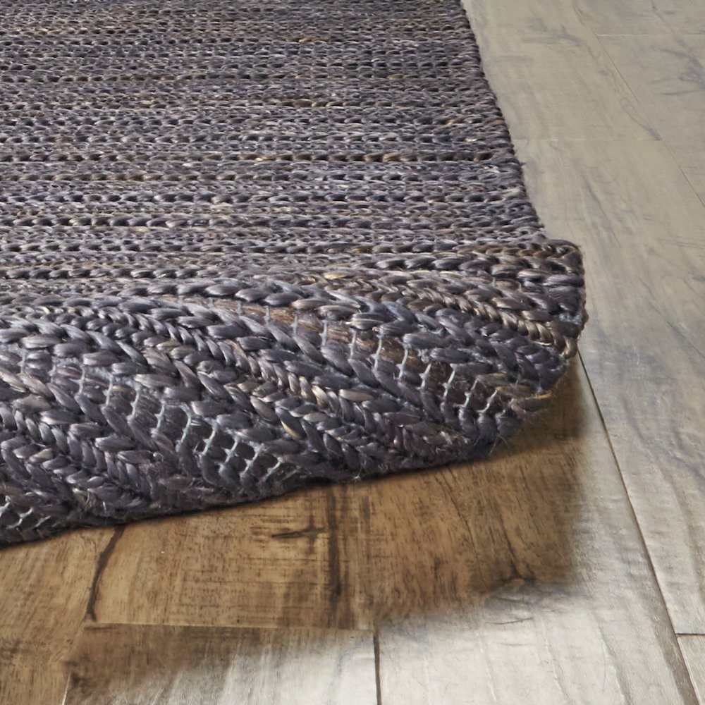 Kaelani Natural Handmade Area Rug, Solid Color, Midnight Blue/Brown, 8ft x 11ft, 6850769FONX000G99. Picture 6