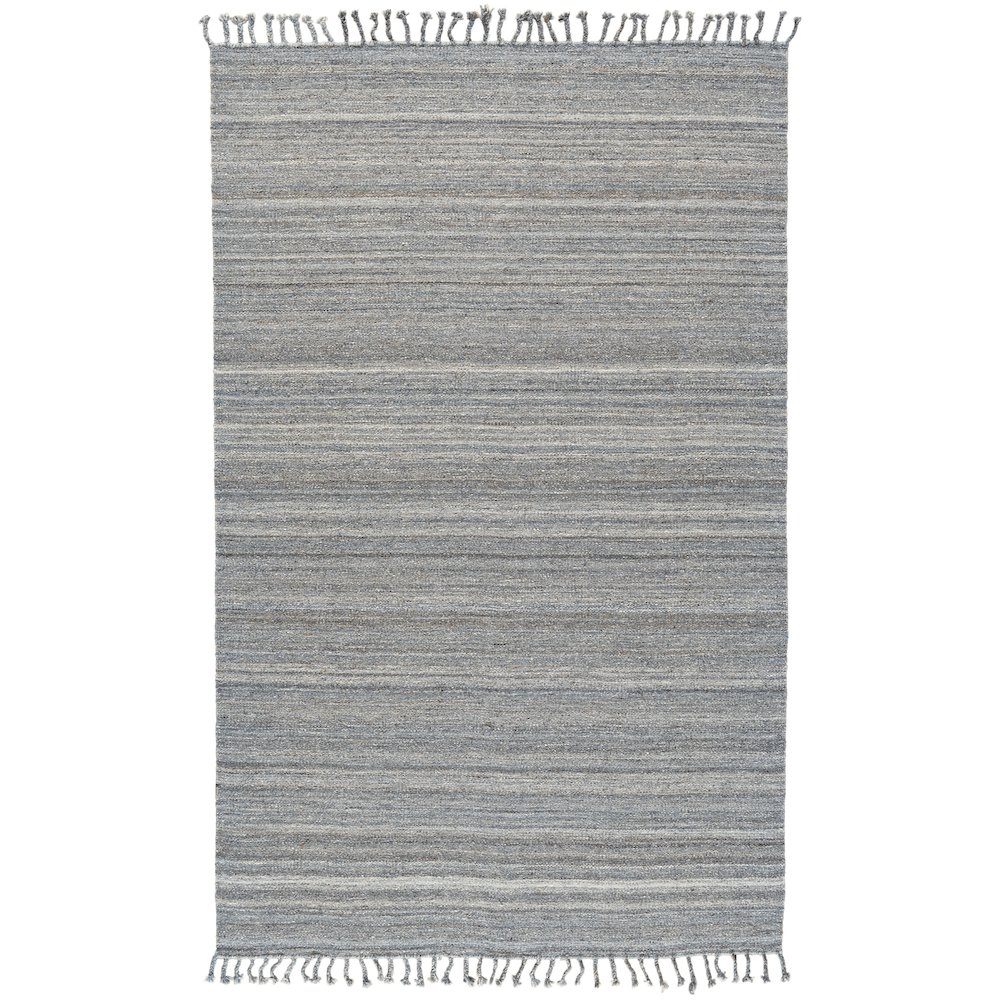 Brady Transitional Stripes, Gray/Blue/Ivory, 5' x 8' Area Rug. Picture 1