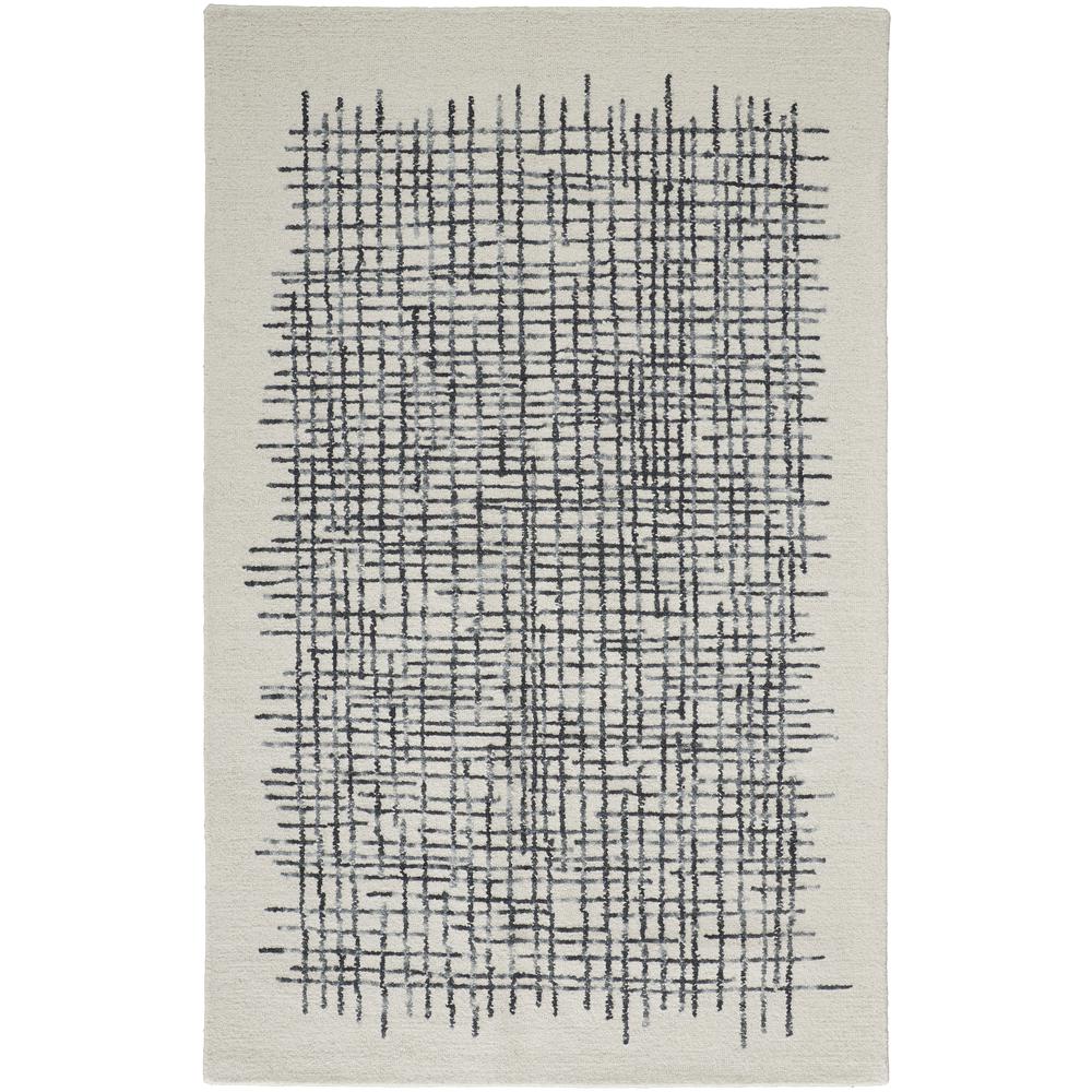 Maddox Modern Tufted Architectural Rug, Ivory/Graphite Gray, 3ft-6in x 5ft-6in, MDX8630FIVYCHLC50. Picture 2
