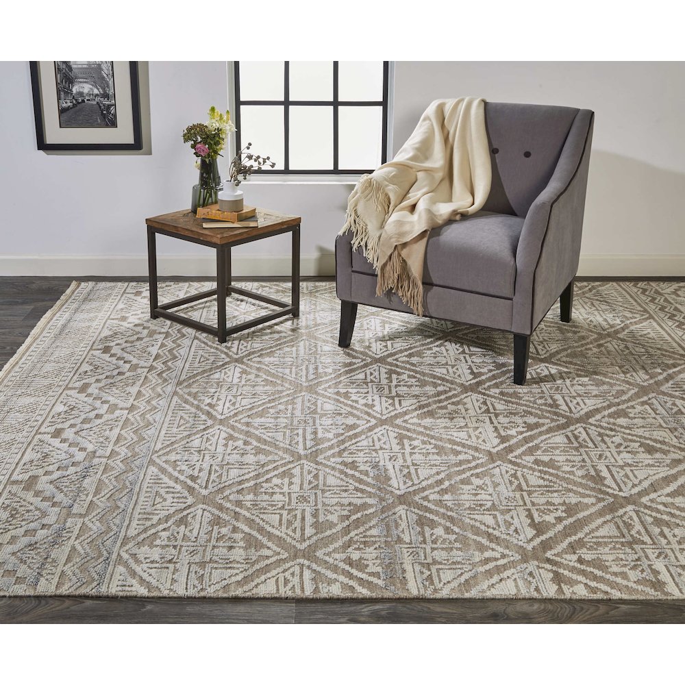Payton Nomadic Diaimond Pattern Rug, Ivory/Tan, 2ft x 3ft Accent Rug, 9806497FBGEGRYP00. Picture 2