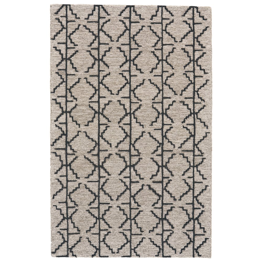 Enzo Minimalist Natural Wool Area Rug, Warm Taupe/Black, 9ft-6in x 13ft-6in, 7428732FCHLGRYH50. Picture 1