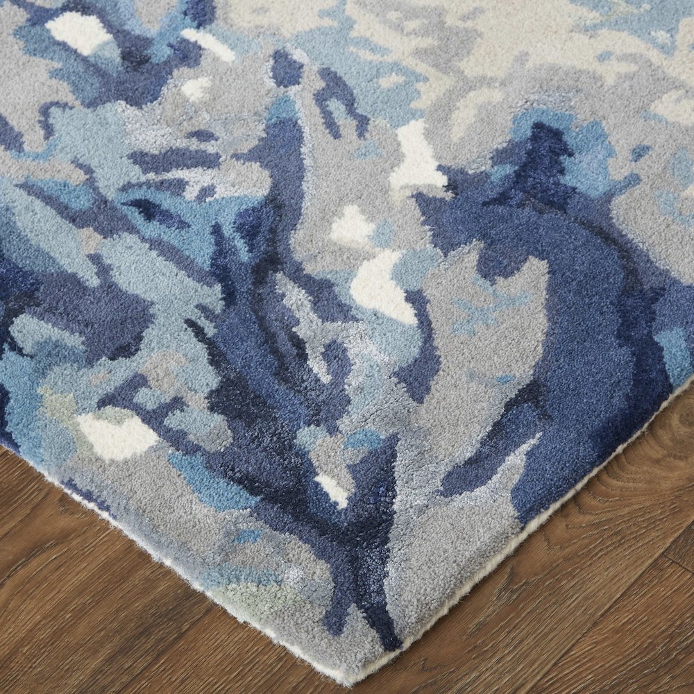 Dafney Transitional Floral & Botanical, Blue, 10' x 14' Area Rug. Picture 3