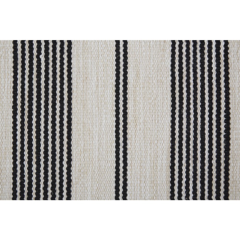 Duprine Transitional Stripes, Black/White/Ivory, 10' x 14' Area Rug. Picture 6