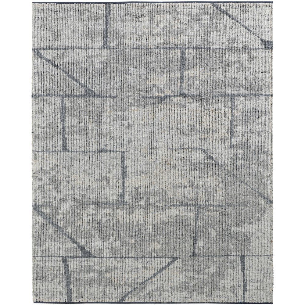 Alford Modern Abstract, Gray/Silver, 5'-6" x 8'-6" Area Rug. Picture 1