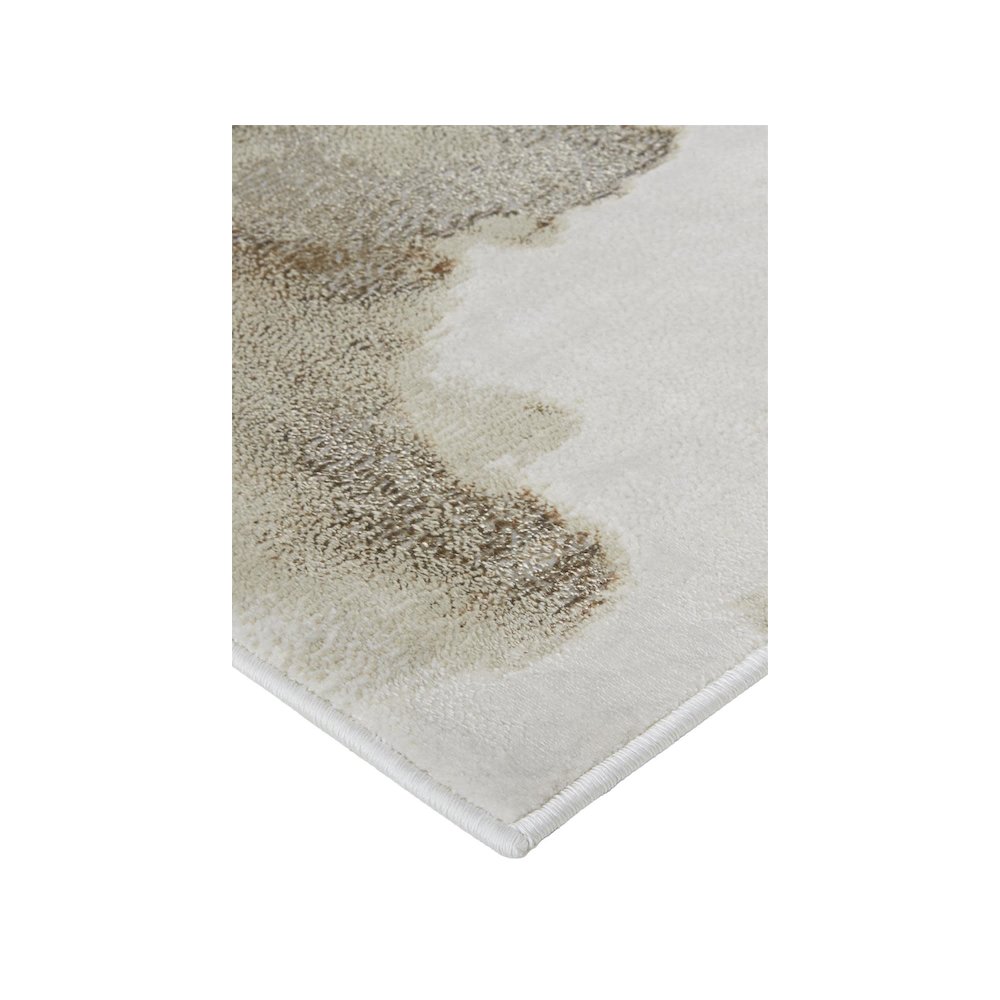 Aura Modern Abstract, Ivory/Tan/Gray, 12' x 15' Area Rug. Picture 3