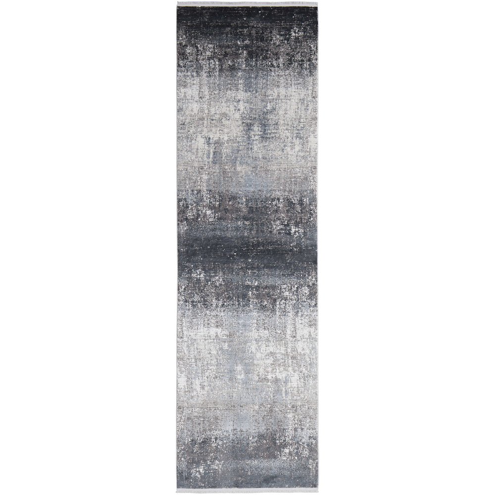 Cadiz Modern Abstract, Gray/Black/Silver, 3'-1" x 10' Runner. Picture 1