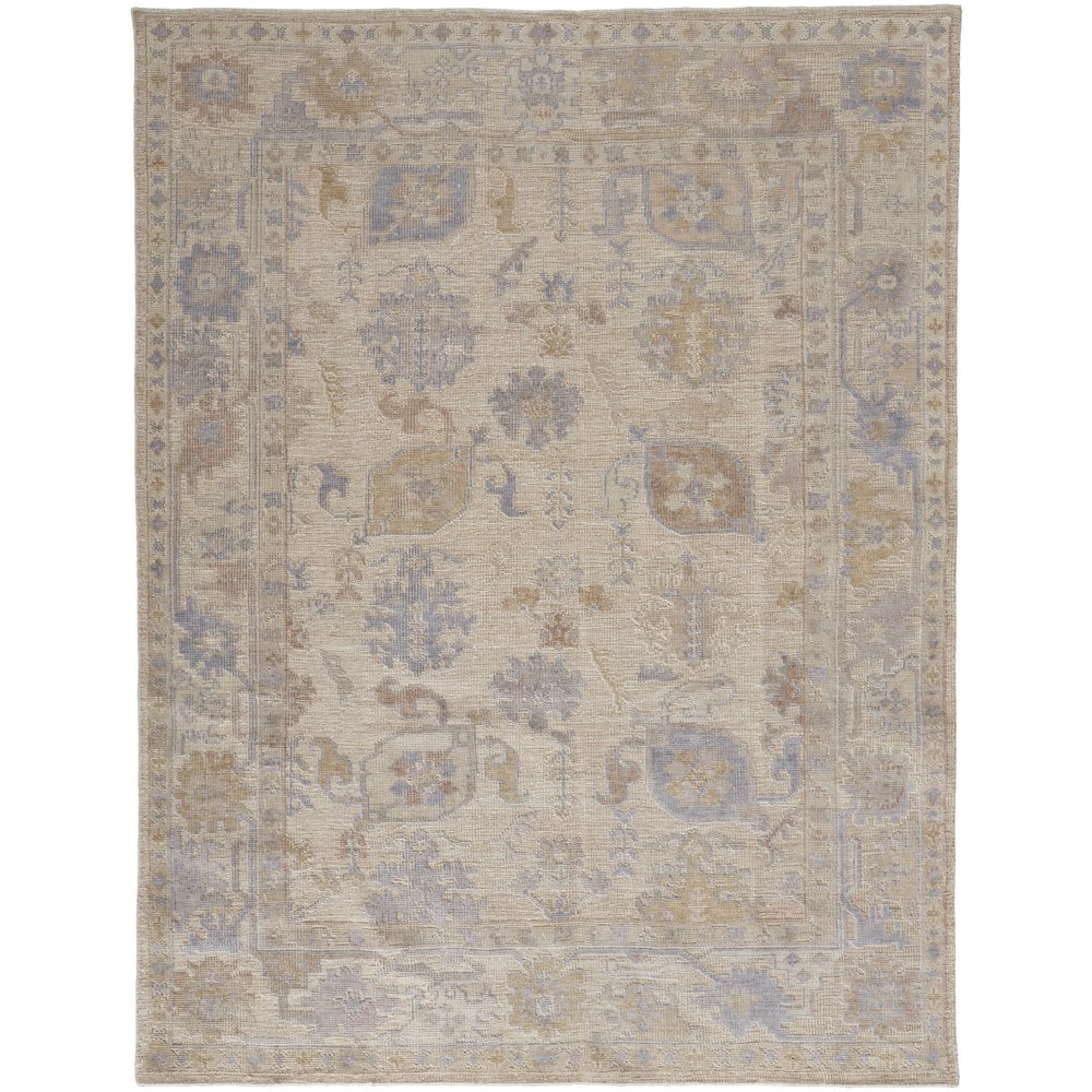 Wendover Transitional Floral & Botanical, Tan/Orange/Blue, 9' x 12' Area Rug. Picture 1