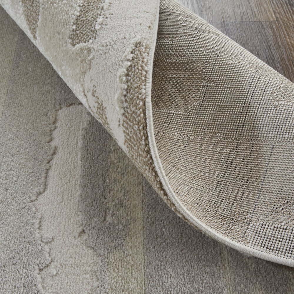 Vancouver Modern Abstract, Ivory/Tan/Brown, 2'-10" x 7'-10" Runner. Picture 7