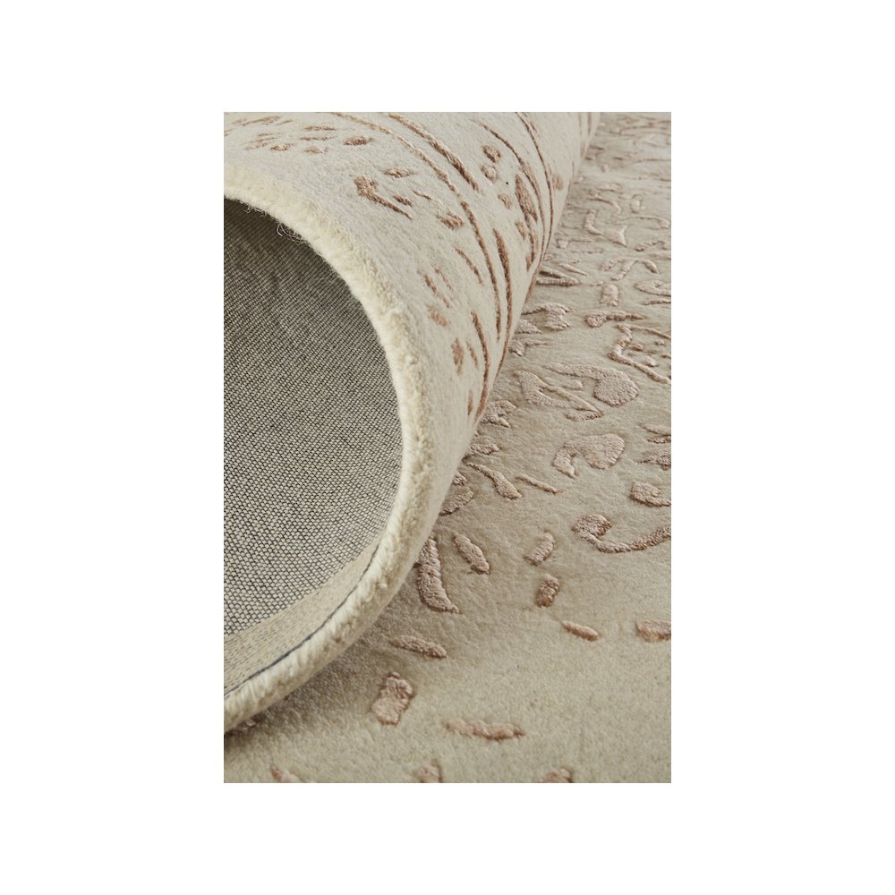 Bella High/Low Floral Wool Rug, Sand Beige/Blush Pink, 8ft x 10ft Area Rug, 9698014FIVYBLHF00. Picture 6