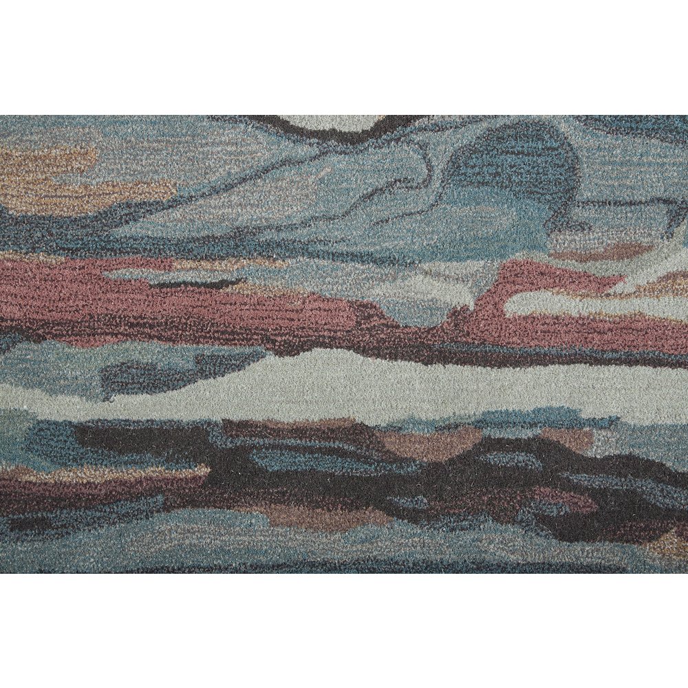 Amira Contemporary Watercolor Rug, Crystal Teal/Red/Tan, 8ft x 10ft Area Rug, AMI8634FTELMLTF00. Picture 6