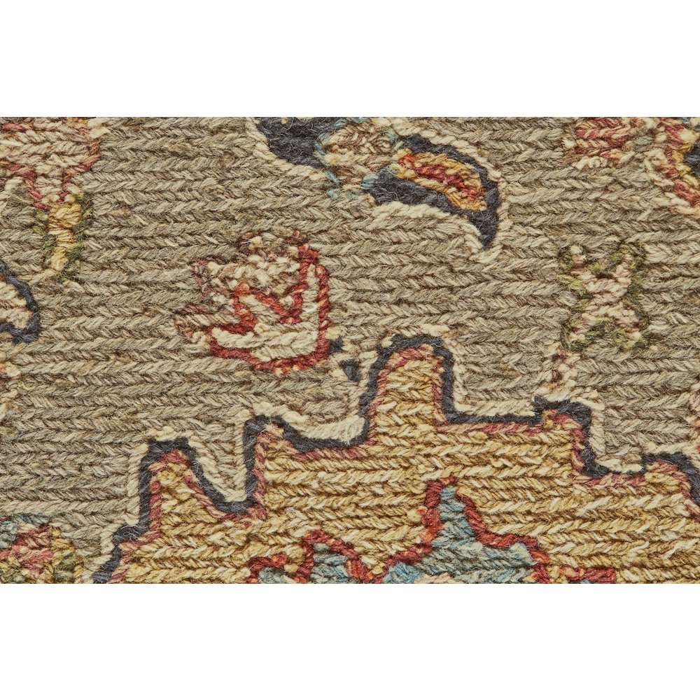 Amherst Traditional Persian, Taupe/Gold/Red, 2' x 3' Accent Rug. Picture 4