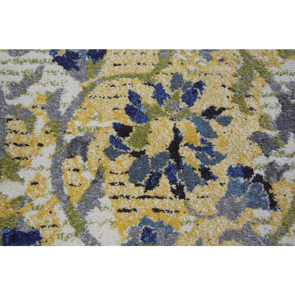 Brixton Modern Scroll, Ivory/Gold/Green, 10' x 13'-2" Area Rug. Picture 4