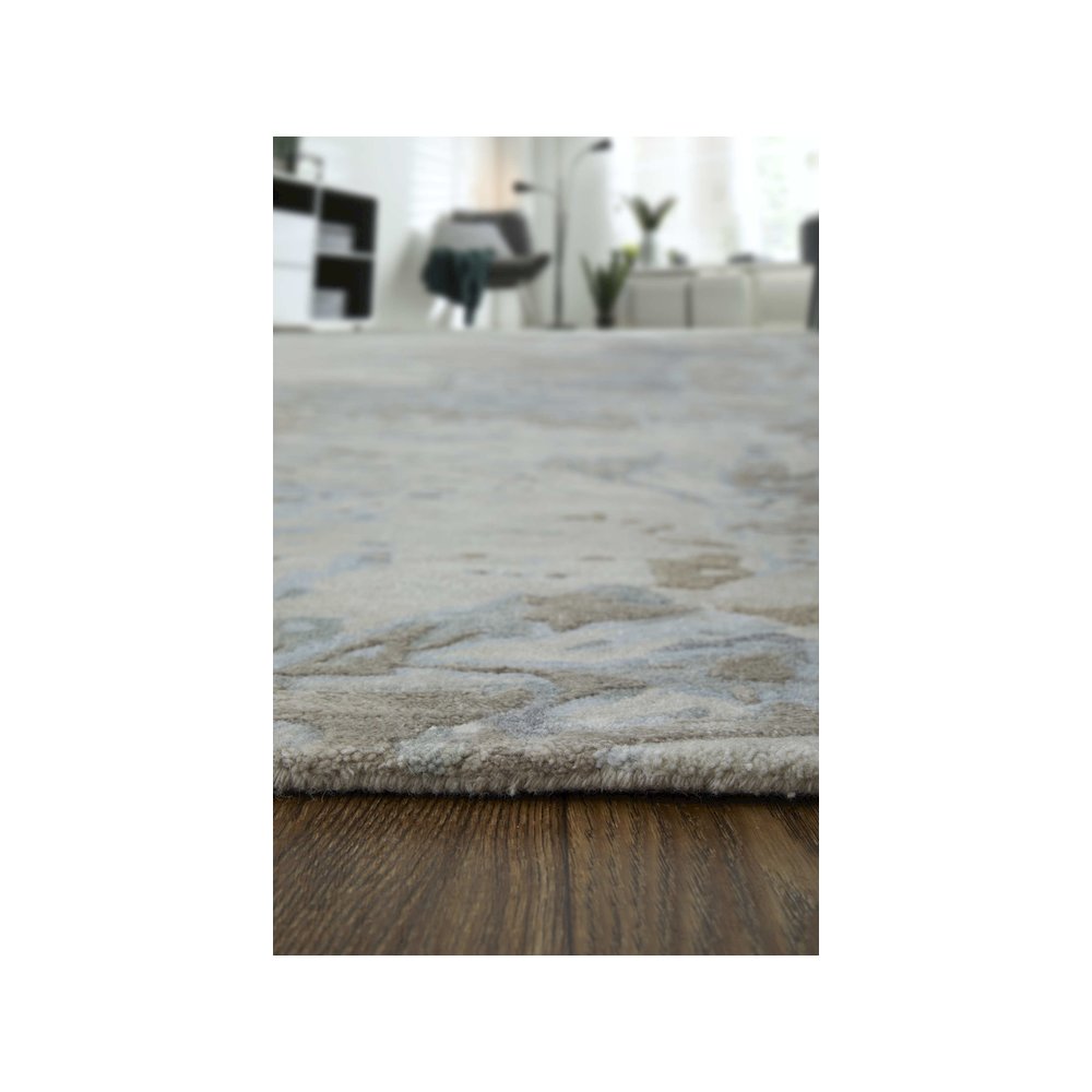 Zarah Modern Watercolor, Gray/Tan/Blue, 8' x 10' Area Rug. Picture 8
