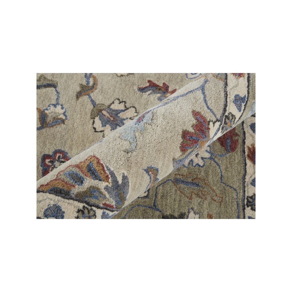Rylan Transitional Oriental, Ivory/Taupe/Blue, 9' x 12' Area Rug. Picture 5
