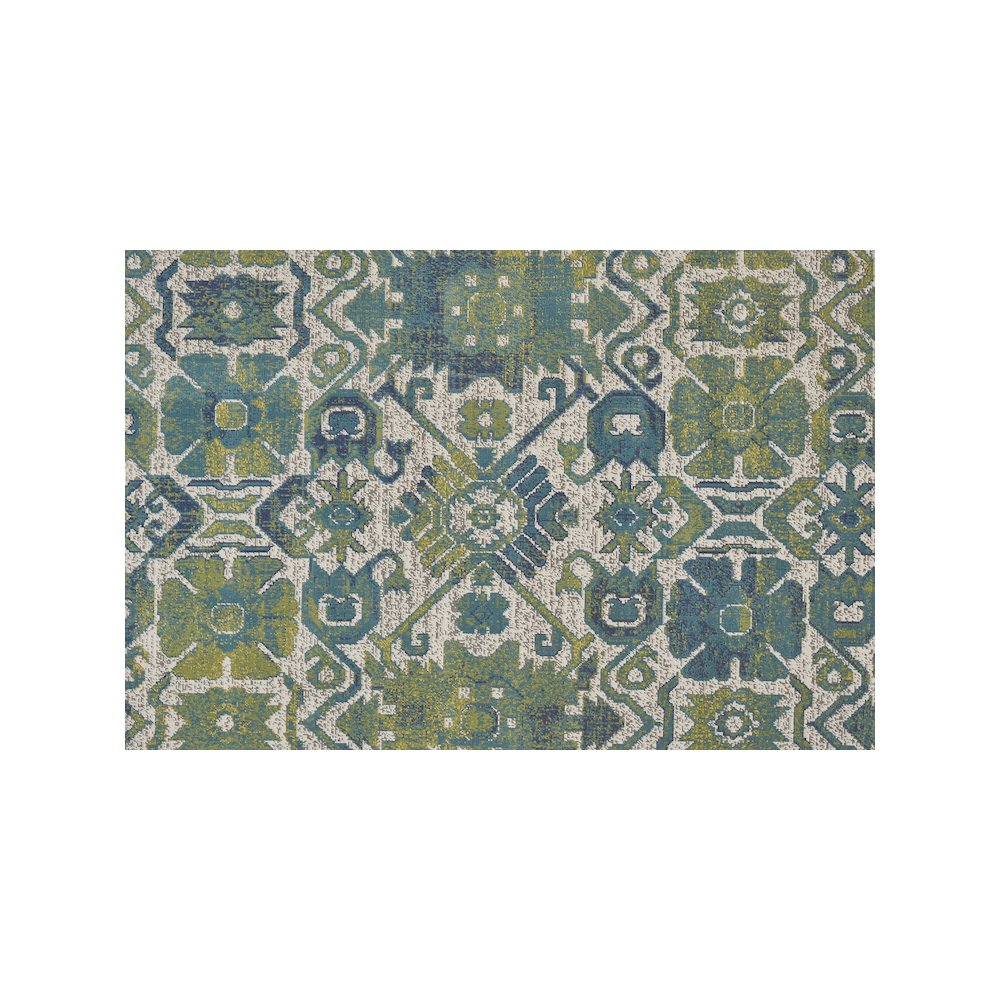 Foster Modern Style Slavic Kilim Rug, Citron Green/Teal/Tan, 10ft x 13ft-2in, FST3758FGRNBGEH13. Picture 5