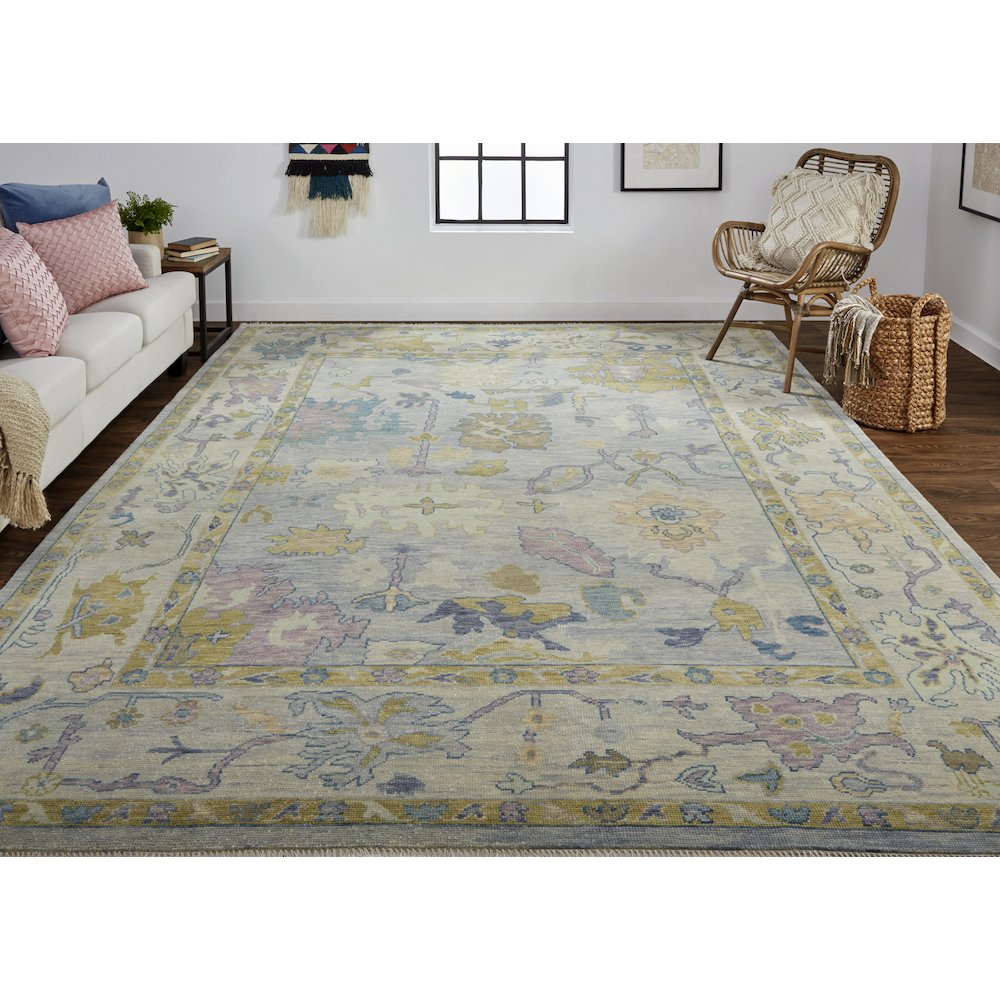 Karina Traditional Persian, Gray/Purple/Gold, 7'-9" x 9'-9" Area Rug. Picture 2
