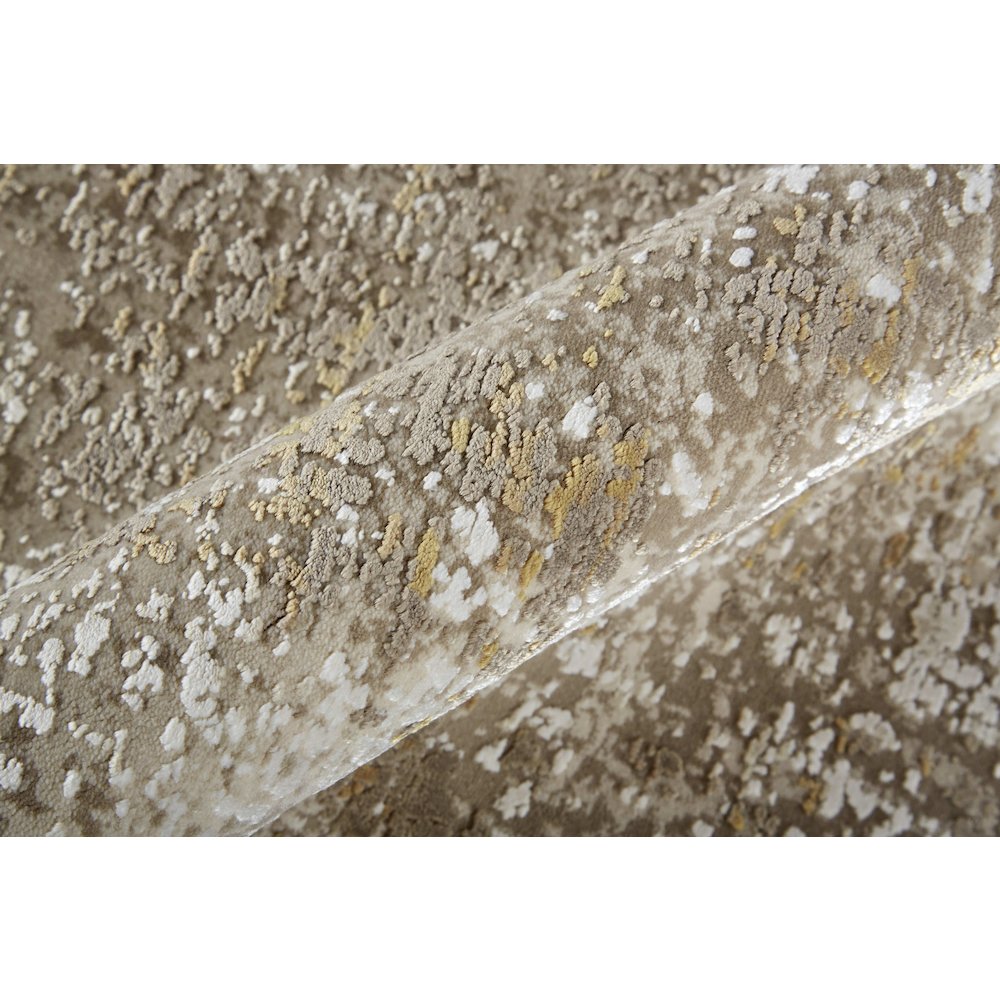 Cadiz Modern Abstract, Taupe/Ivory/Gold, 2'-2" x 3'-2" Accent Rug. Picture 5