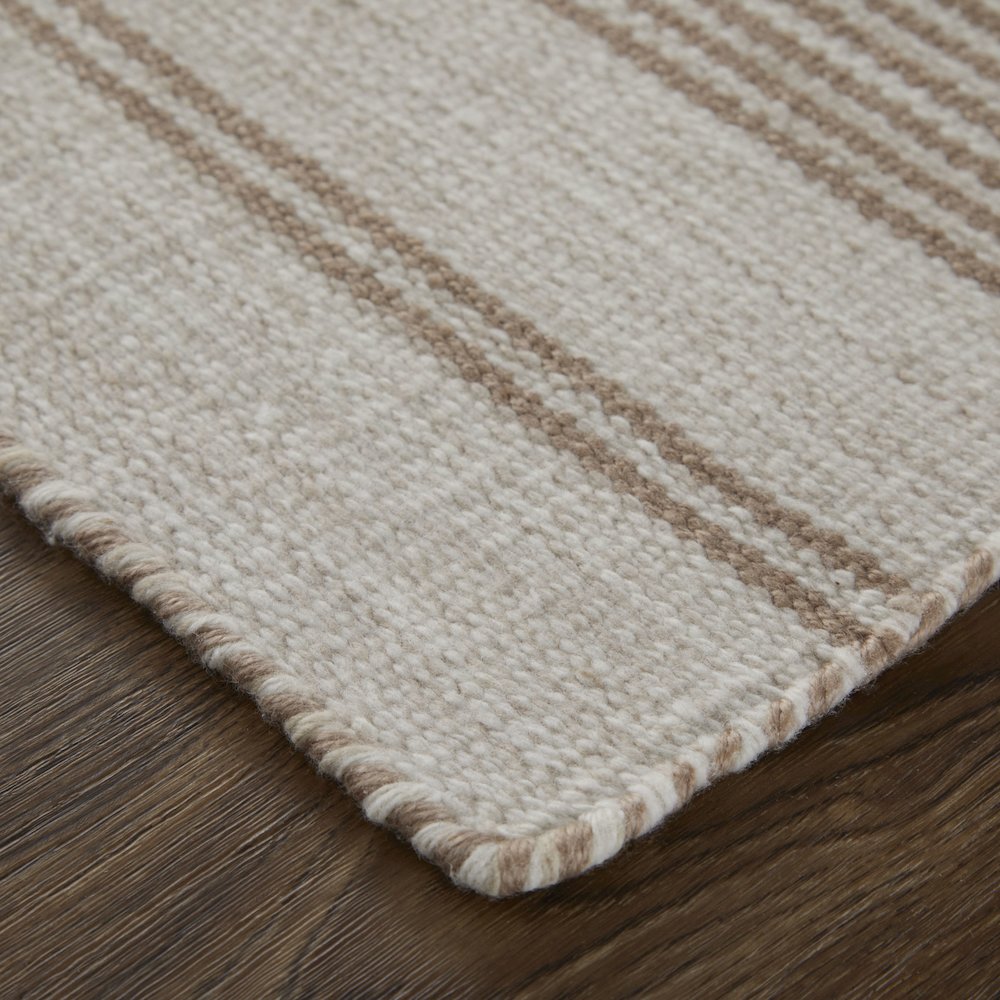 Duprine Transitional Stripes, Ivory/Taupe, 10' x 14' Area Rug. Picture 3