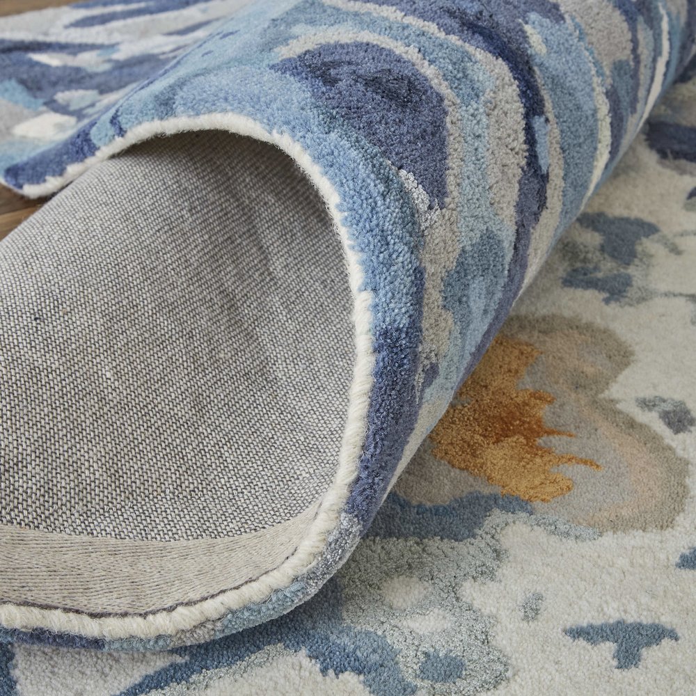 Dafney Transitional Floral & Botanical, Blue, 10' x 14' Area Rug. Picture 7
