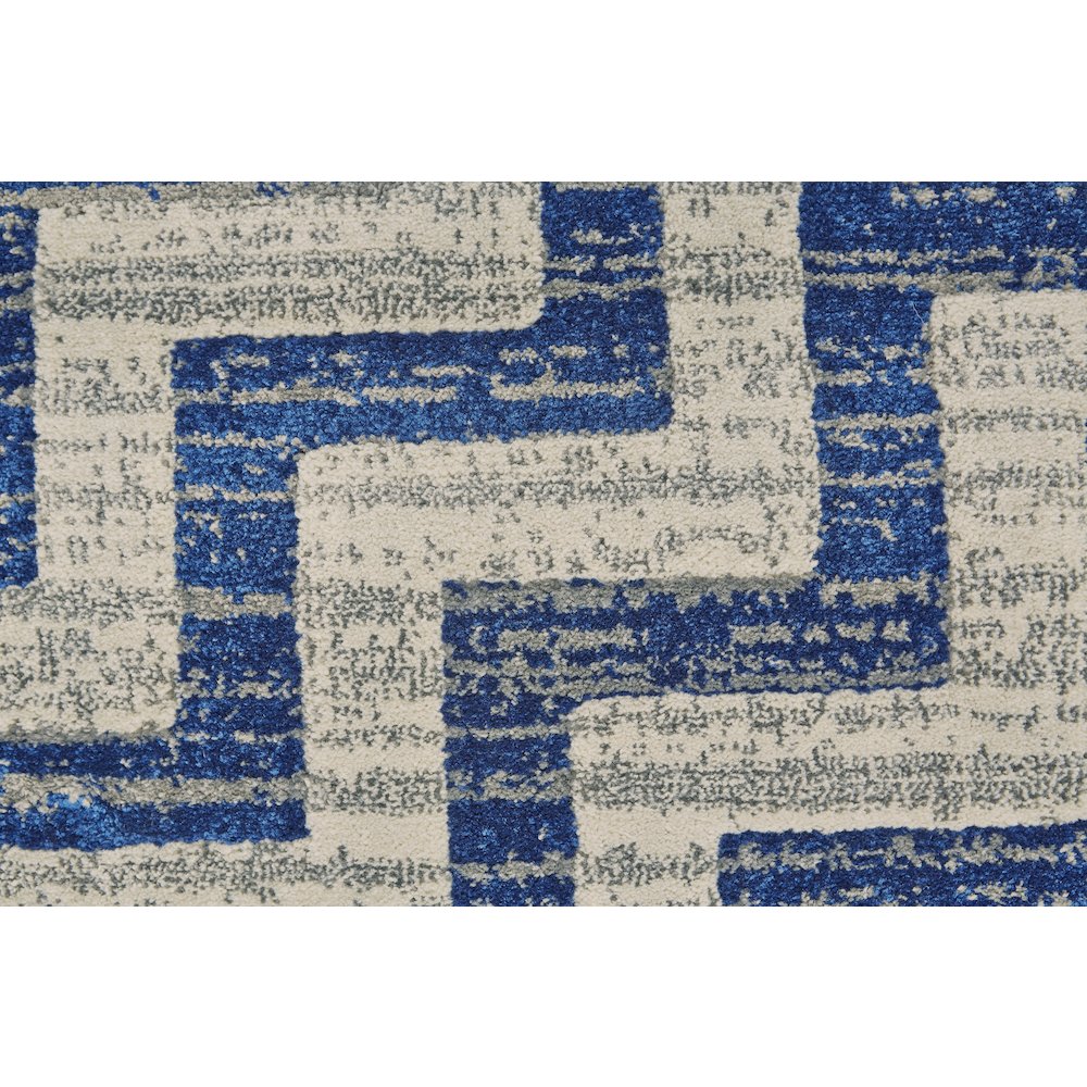 Brixton Modern Chevron, Blue/Ivory/Gray, 10' x 13'-2" Area Rug. Picture 4