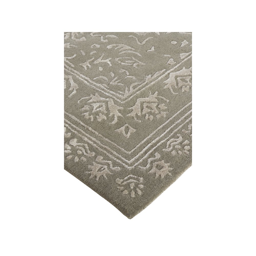 Bella High/Low Floral Wool Rug, Warm Silver Gray, 8ft x 10ft Area Rug, 9698014FGRYSLVF00. Picture 3