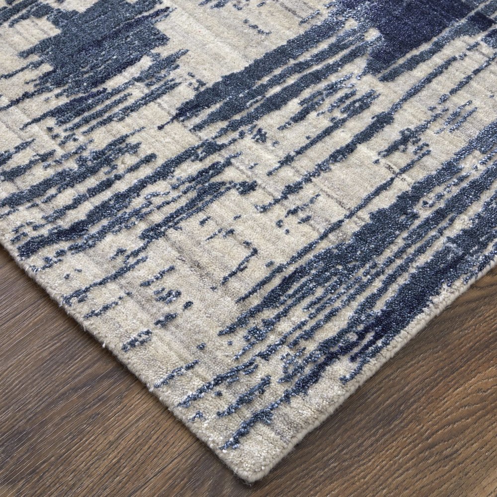 Eastfield Modern Abstract, Blue/Ivory, 5' x 8' Area Rug. Picture 3