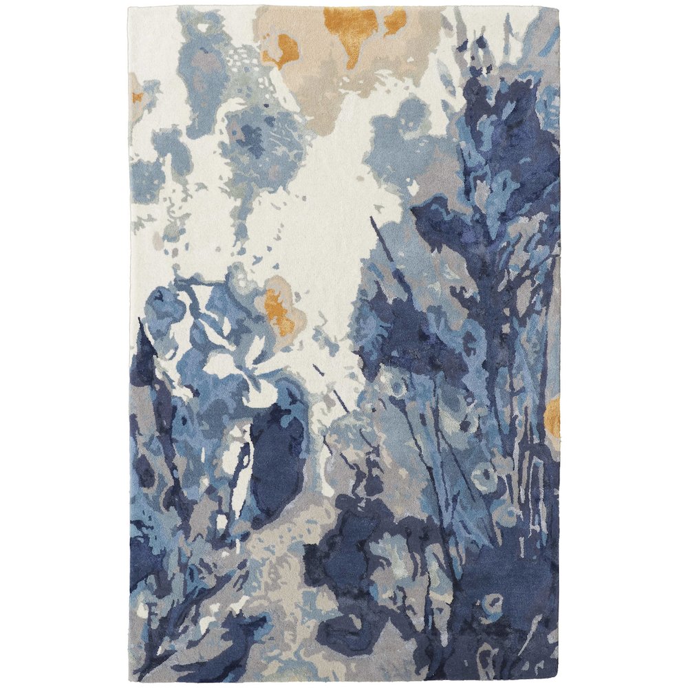 Dafney Transitional Floral & Botanical, Blue, 10' x 14' Area Rug. Picture 1
