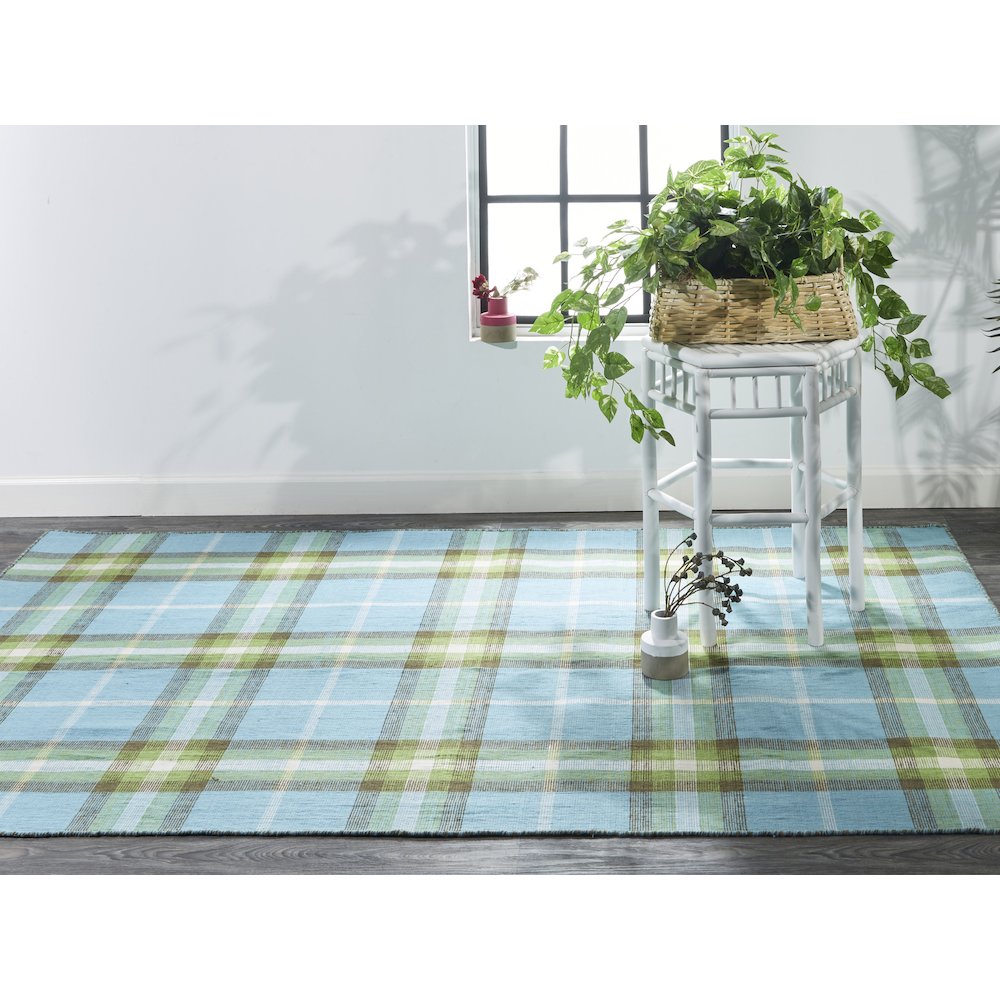 Crosby Eco-Friendly PET Dhurrie, Horizon Blue/Green, 5ft x 8ft Area Rug, 8830565FBLU000E10. Picture 2