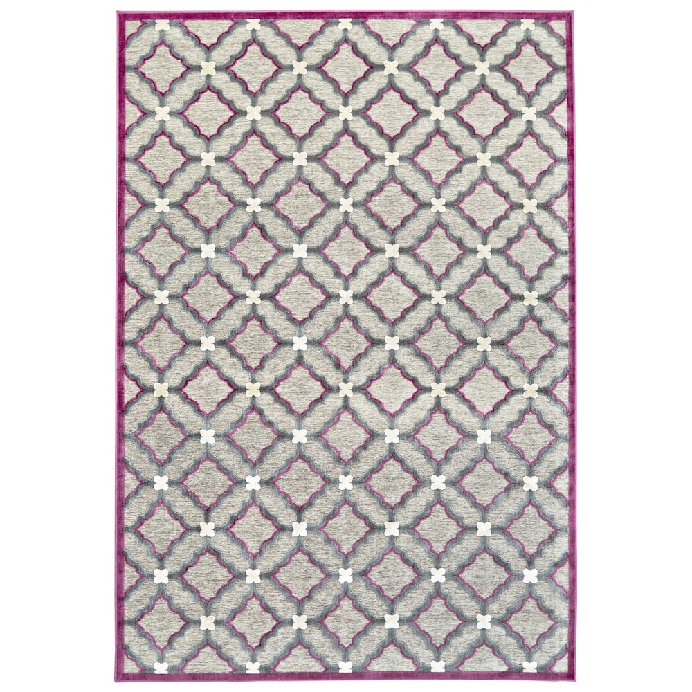 Saphir Rubus Modern Geometric, Taupe/Gray/Purple, 9'-8" x 12'-7" Area Rug. Picture 1
