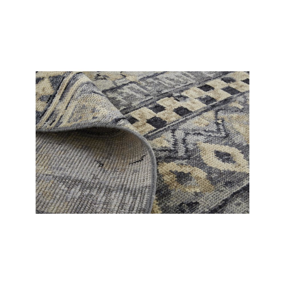 Palomar Luxe Hand Knot Abstract Area RugGray/Denim Blue, 7x9in x 9x9in, PAL6630FGRYBLUF99. Picture 6
