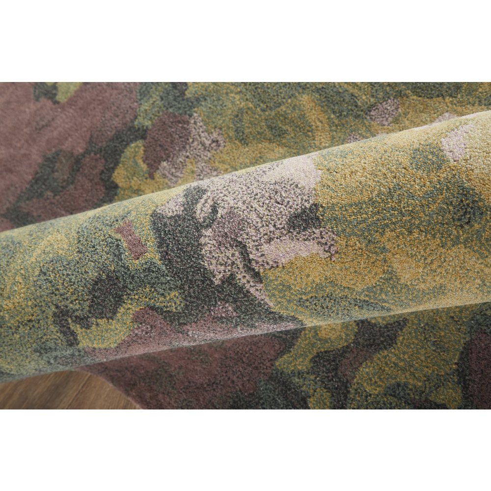 Amira Modern Watercolor Rug, Eggplant/Lodon Green/Gold, 9ft x 12ft Area Rug, AMI8633FPURGRNG00. Picture 5