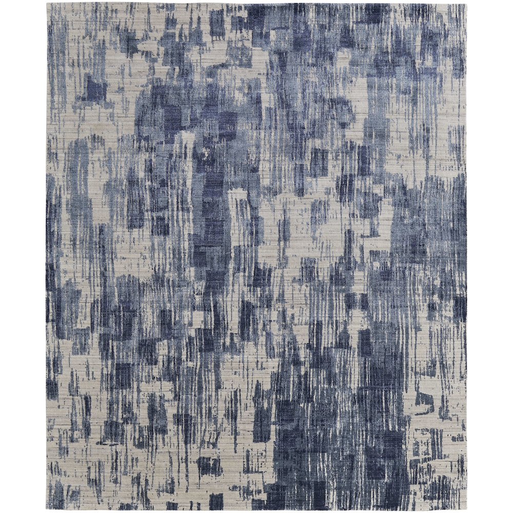 Eastfield Modern Abstract, Blue/Ivory, 5' x 8' Area Rug. Picture 1