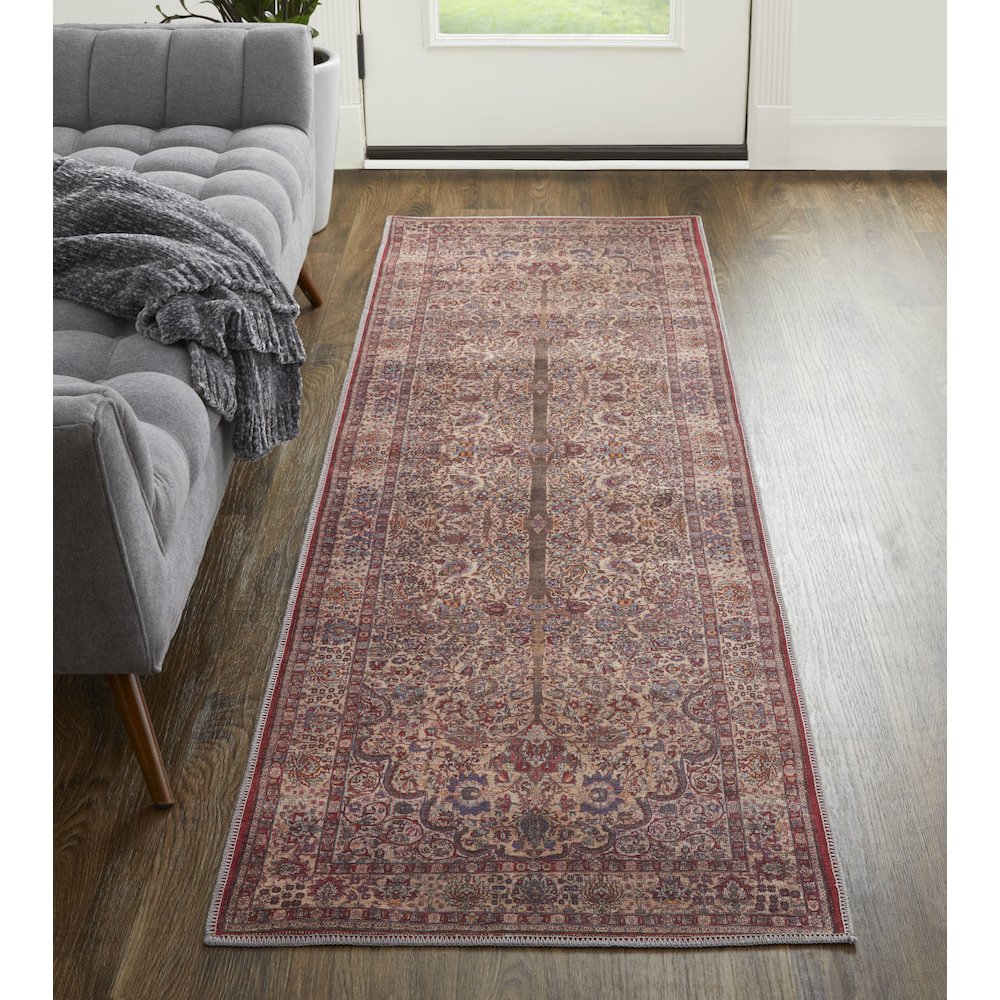 Rawlins Transitional Oriental, Red/Tan/Pink, 2'-7" x 8' Runner. Picture 2